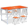 Складаний стіл для пікніка Folding Table 120х60см + 4 стільці помаранчевий
